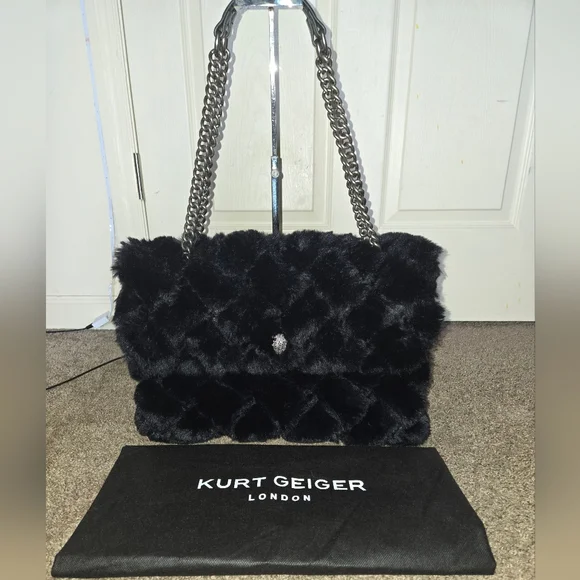Like New Kurt Geiger Kensington XXL Faux Fur Convertible Shoulder Bag - Picture 5 of 17